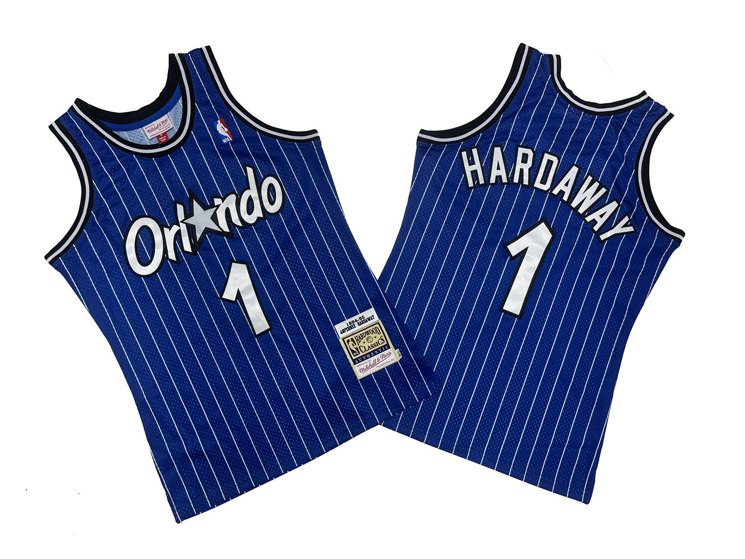 Men Orlando Magic 1 Hardaway Blue Throwback NBA Jersey